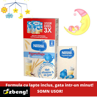 Nestlé Pyjamapapje Vanilie cereale gata preparate Total Blue 0728.305.612