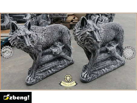 Statuetă animal lup, din beton, model S78.